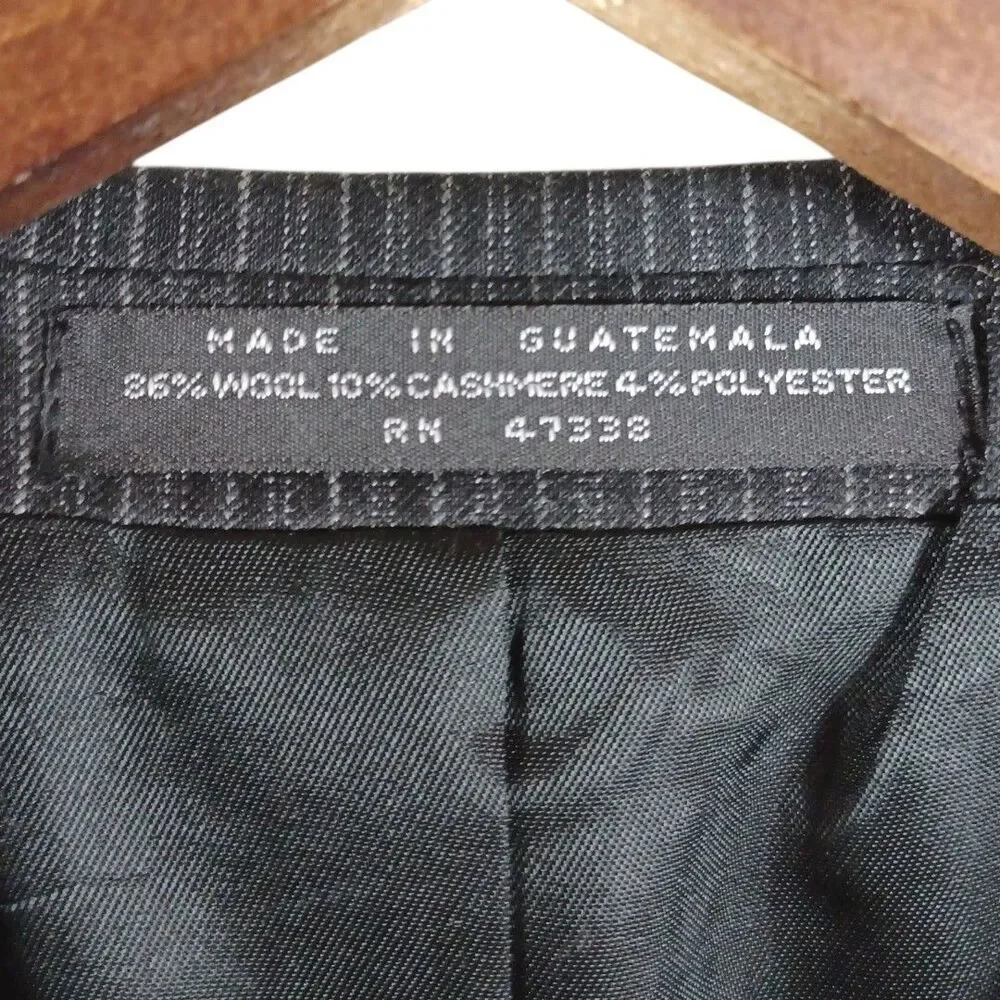 NWT Cashmere Wool Jones New York 48 Black PinStripe Classic Blazer Sport coat